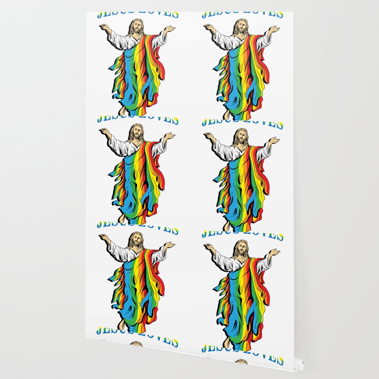 Jesus Loves Gay Pride Rainbow LGBT T Shirt Wallpaper