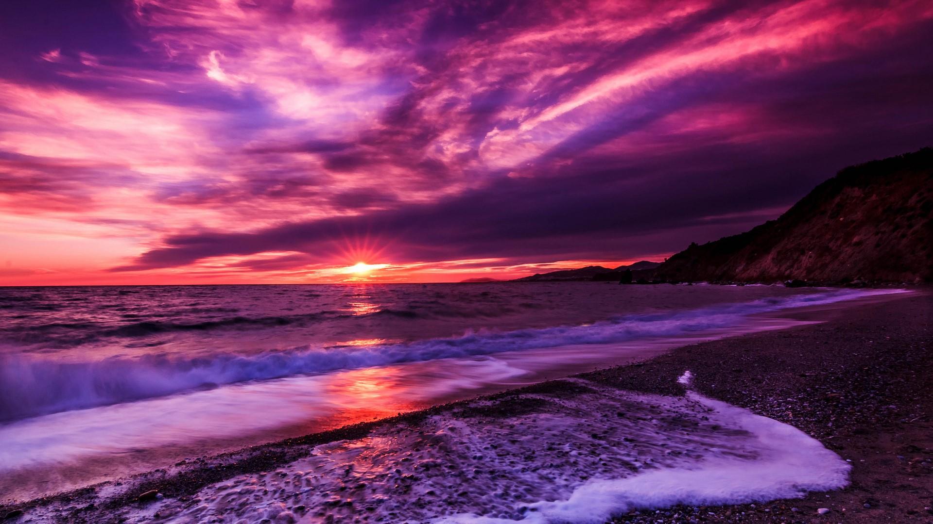 Purple Sunset Wallpaper Free Purple Sunset Background