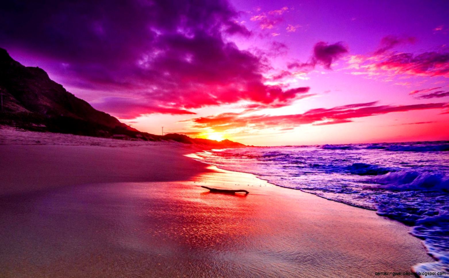 Purple Summer Beach Sunset.