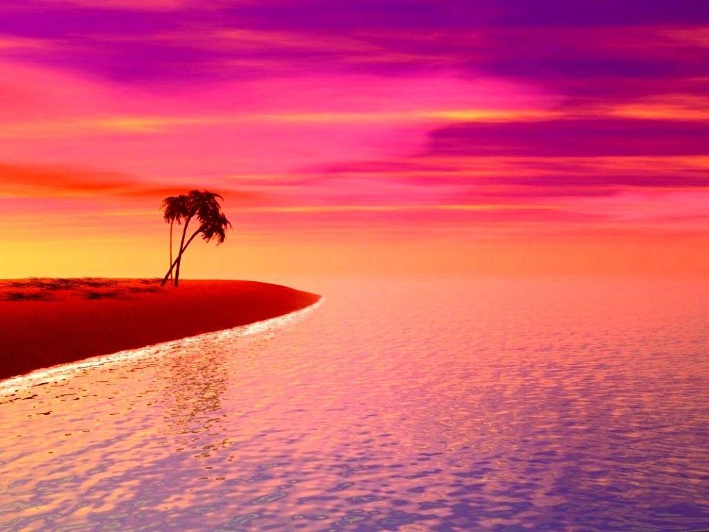 picture of sunsets. Purple Sunset On The Beach 8000 HD