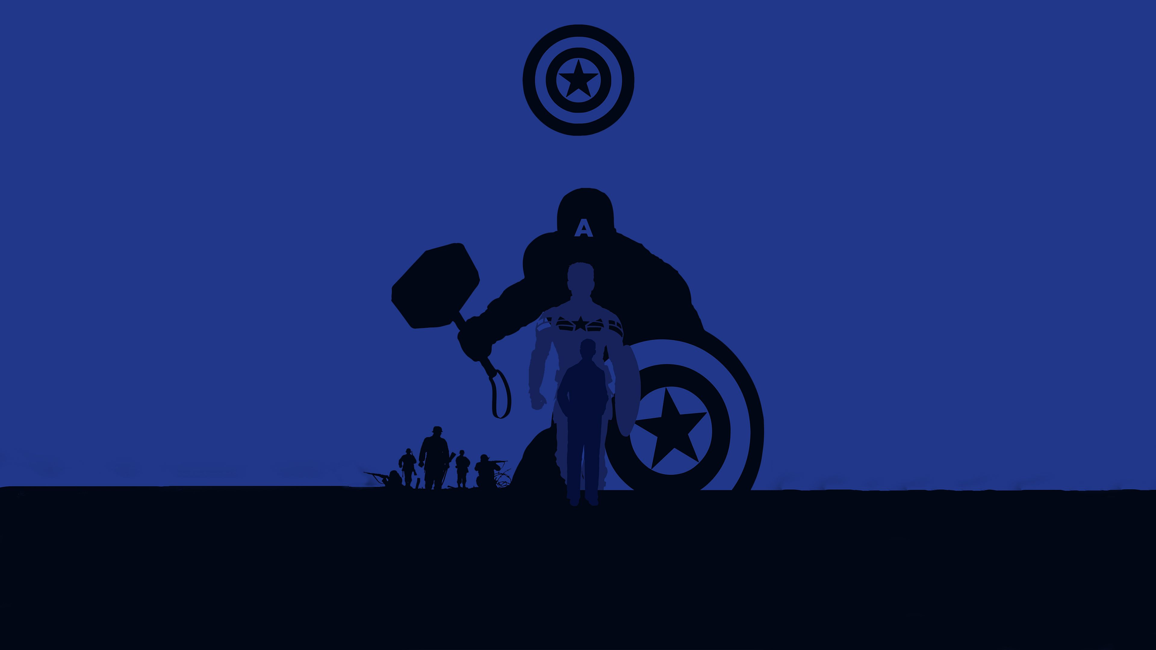 Captain America Avengers Endgame 4k Minimalism, HD Superheroes, 4k Wallpaper, Image, Background, Photo and Picture
