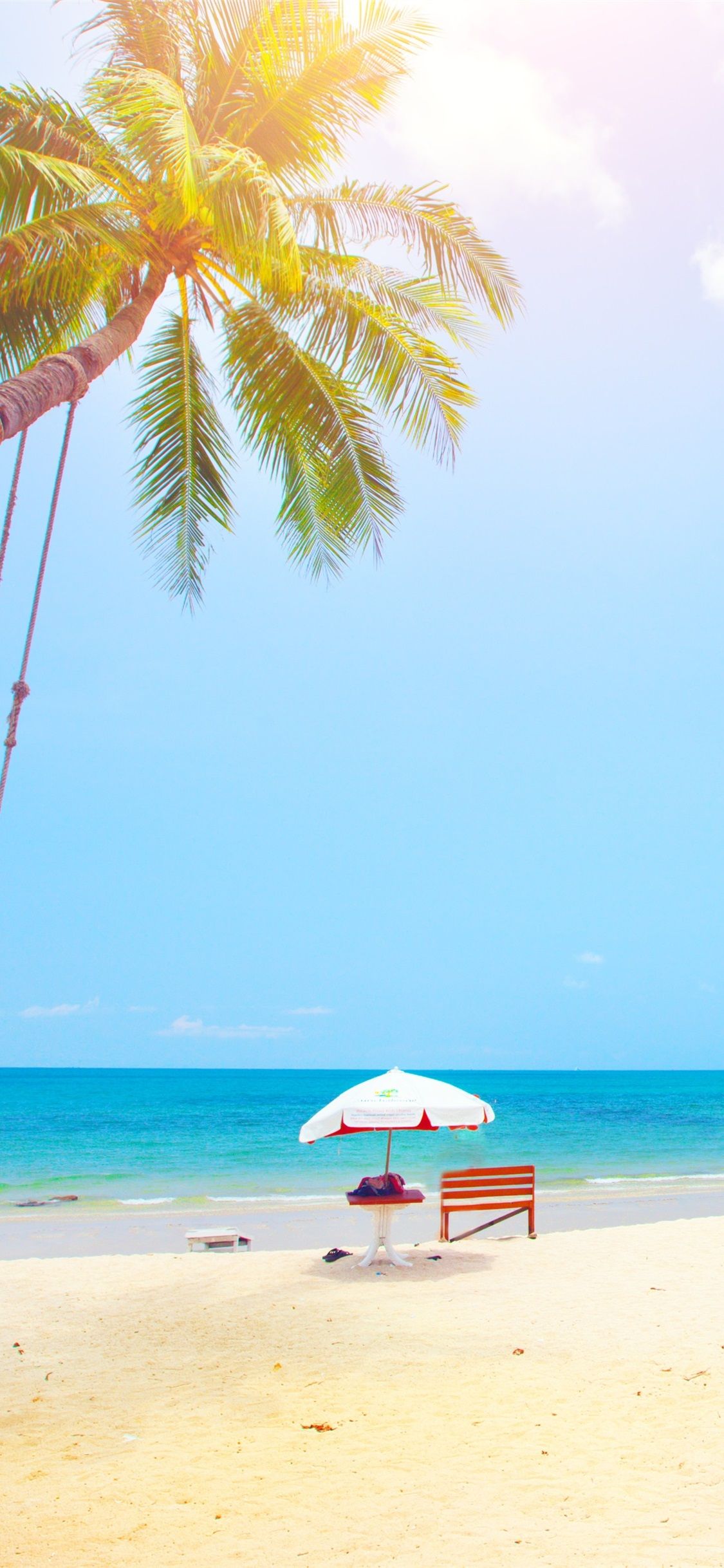 Wallpaper Summer, tropical, palm trees, beach, sea 3840x2160 UHD