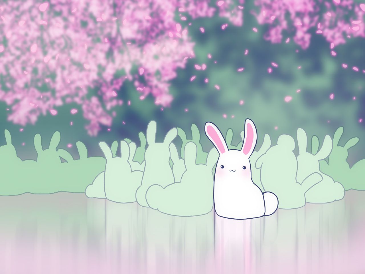 Cute little white rabbit anime fluffy on Craiyon