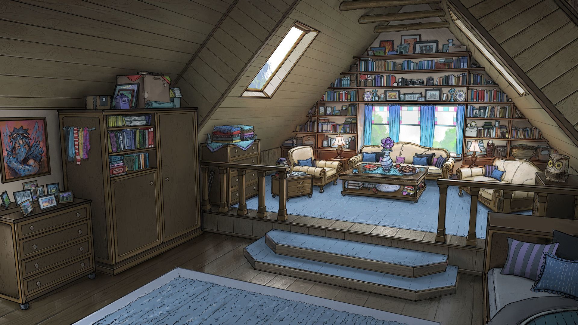 Interior design, Gabriel Nagypal. Anime scenery