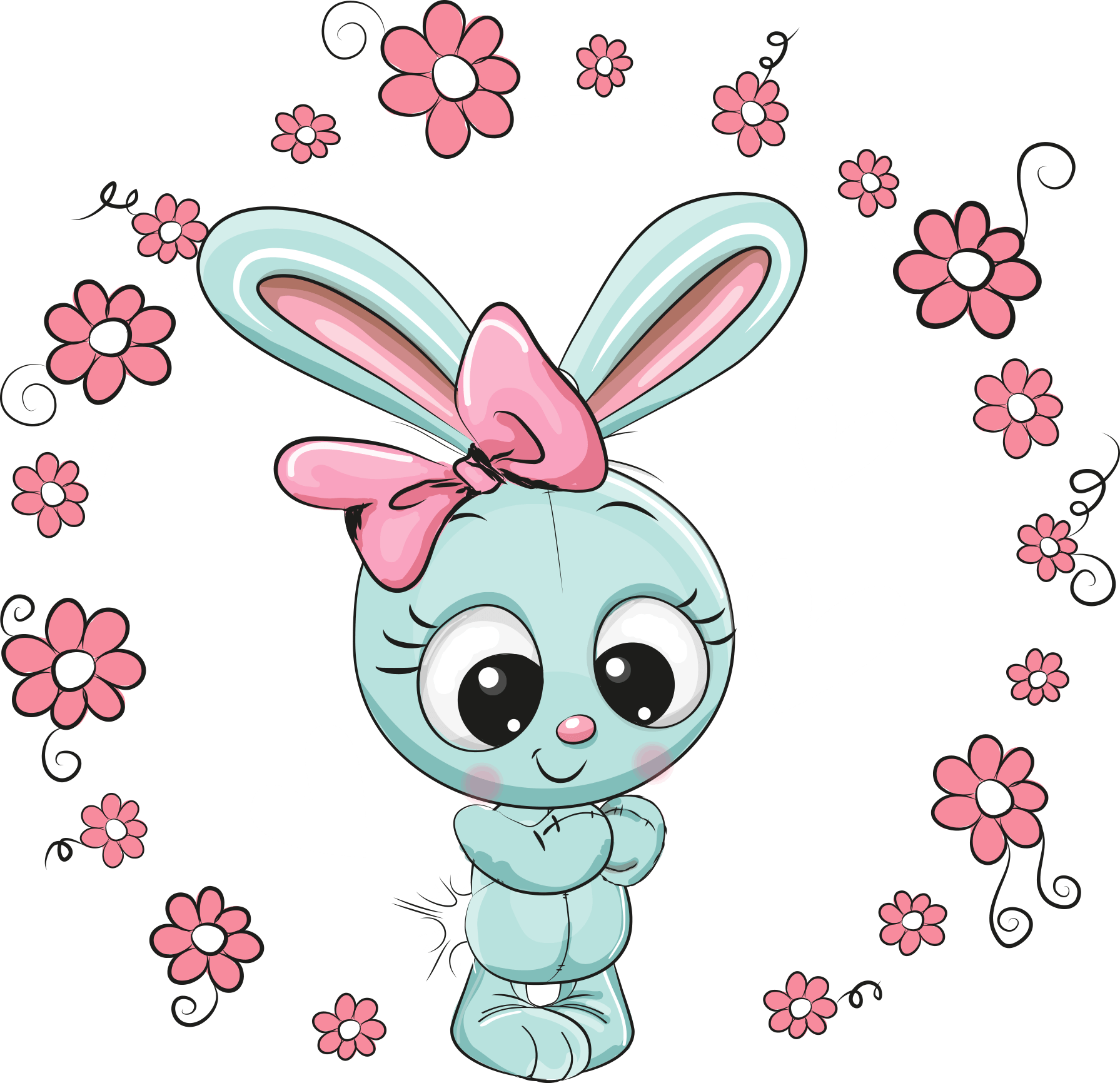 Picture Of Cartoon Rabbits > Pink Rabbit Cartoon
