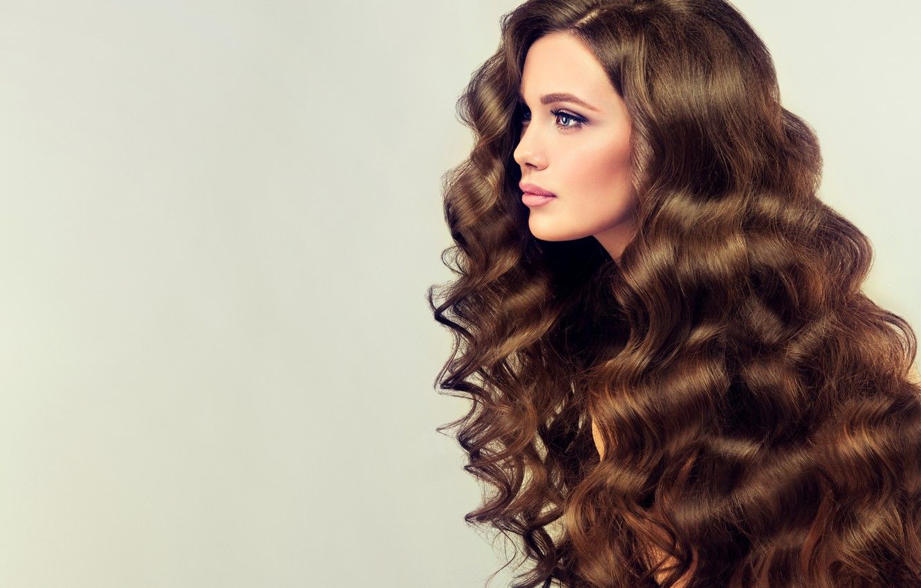 Wallpaper girl, hair, brown hair, Beautiful, long, curls, hair