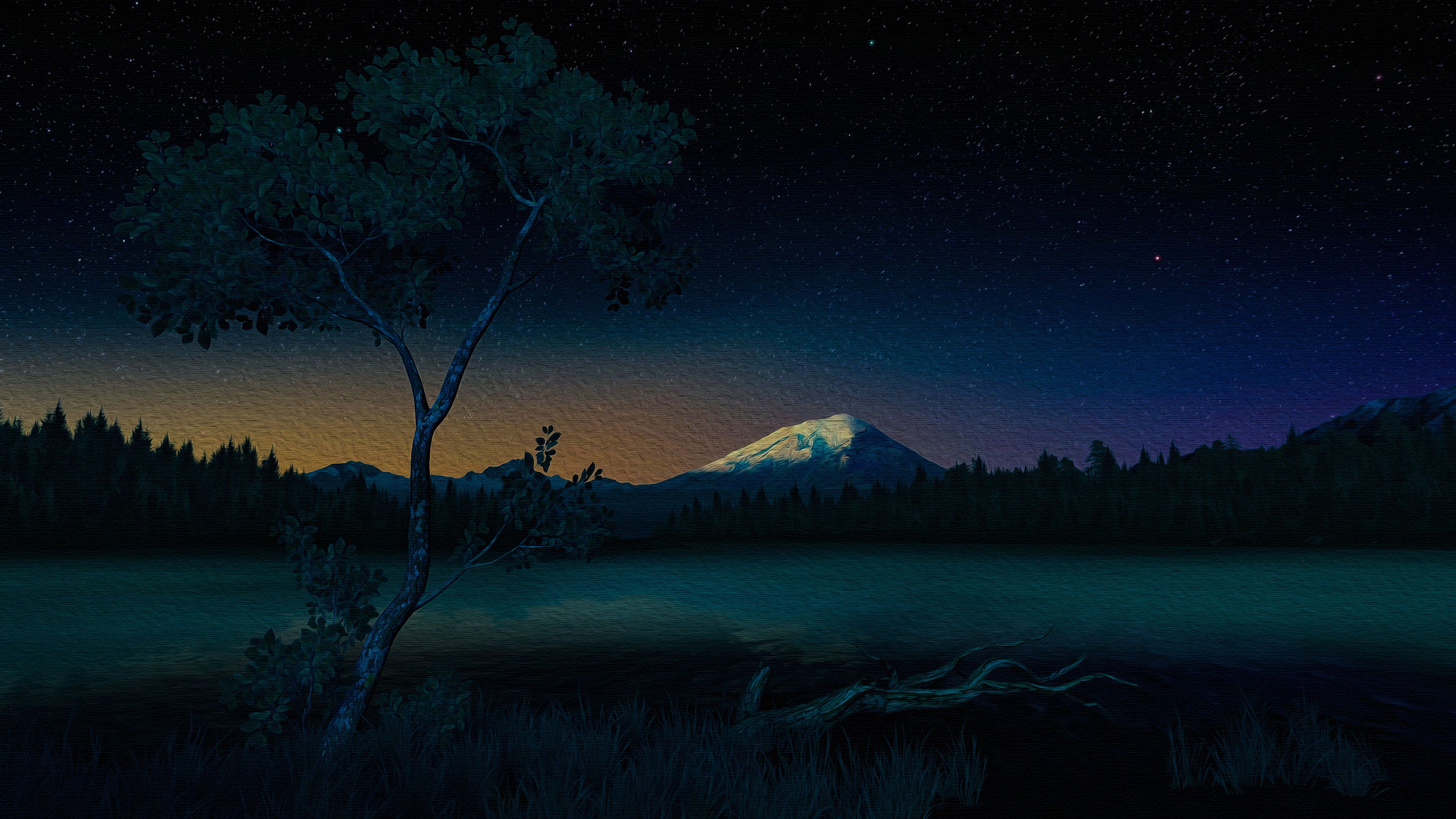 Starry Night 4k Ultra HD Wallpaper. Background Image