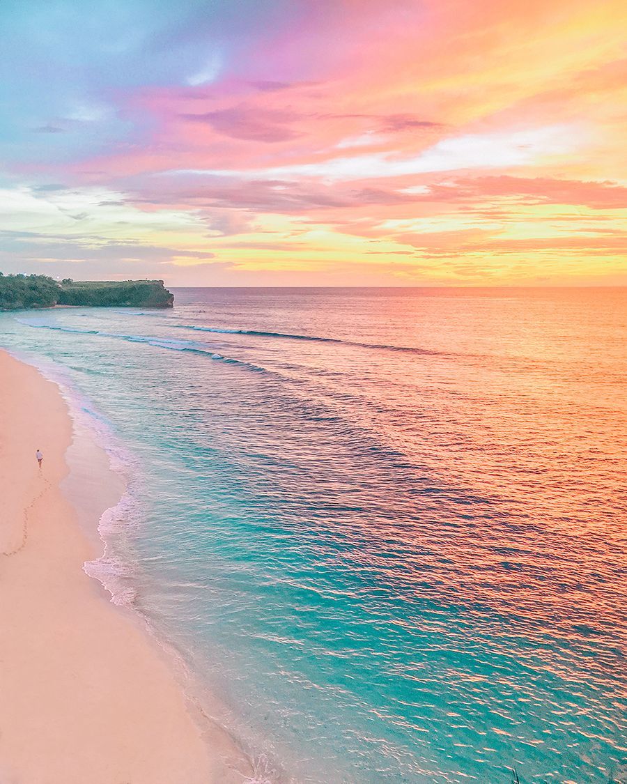 Best Instagram Spots in and Around Bali. Pastel sunset, Rainbow