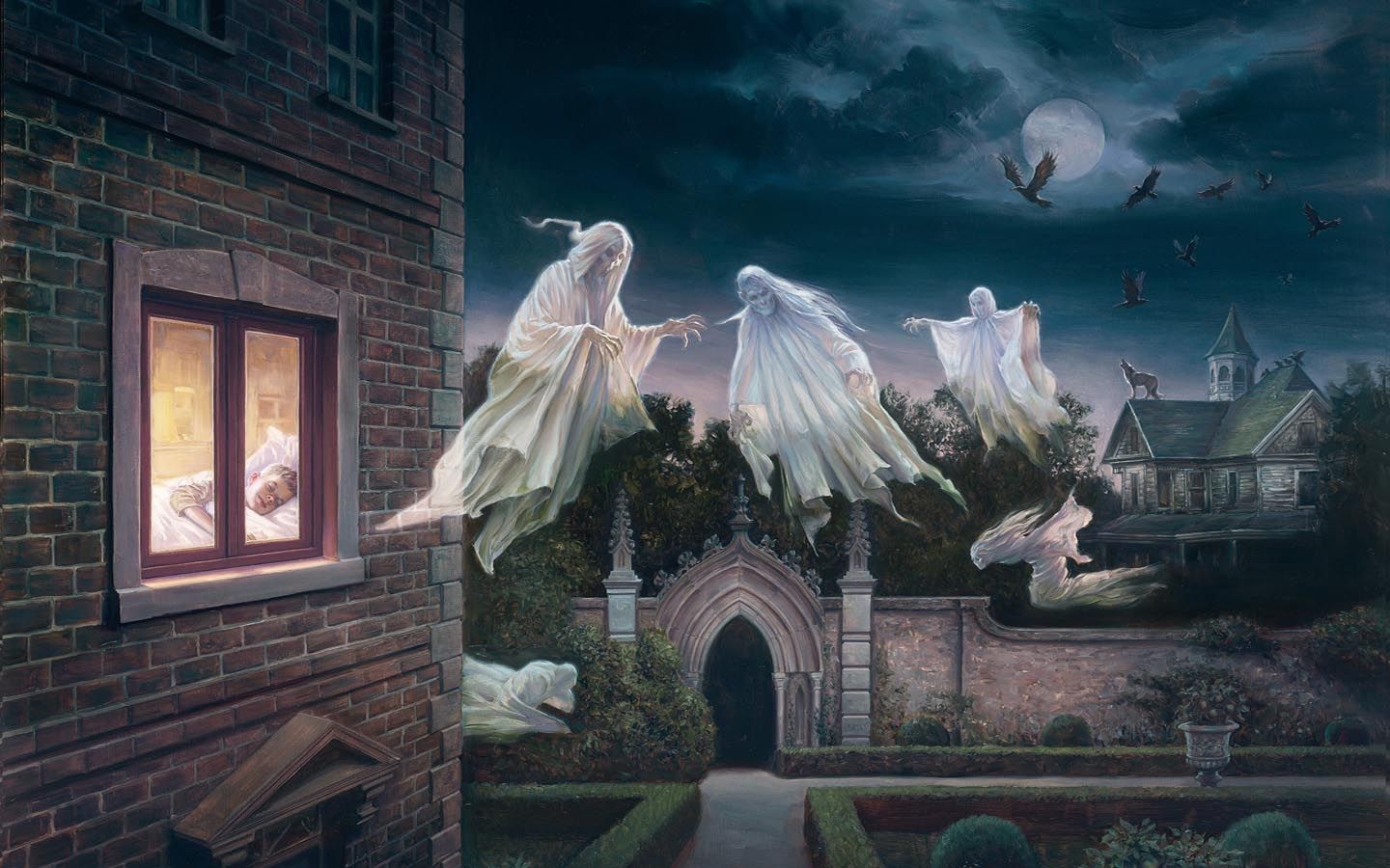 Free download Halloween Night Ghosts Wallpaper [1440x900]