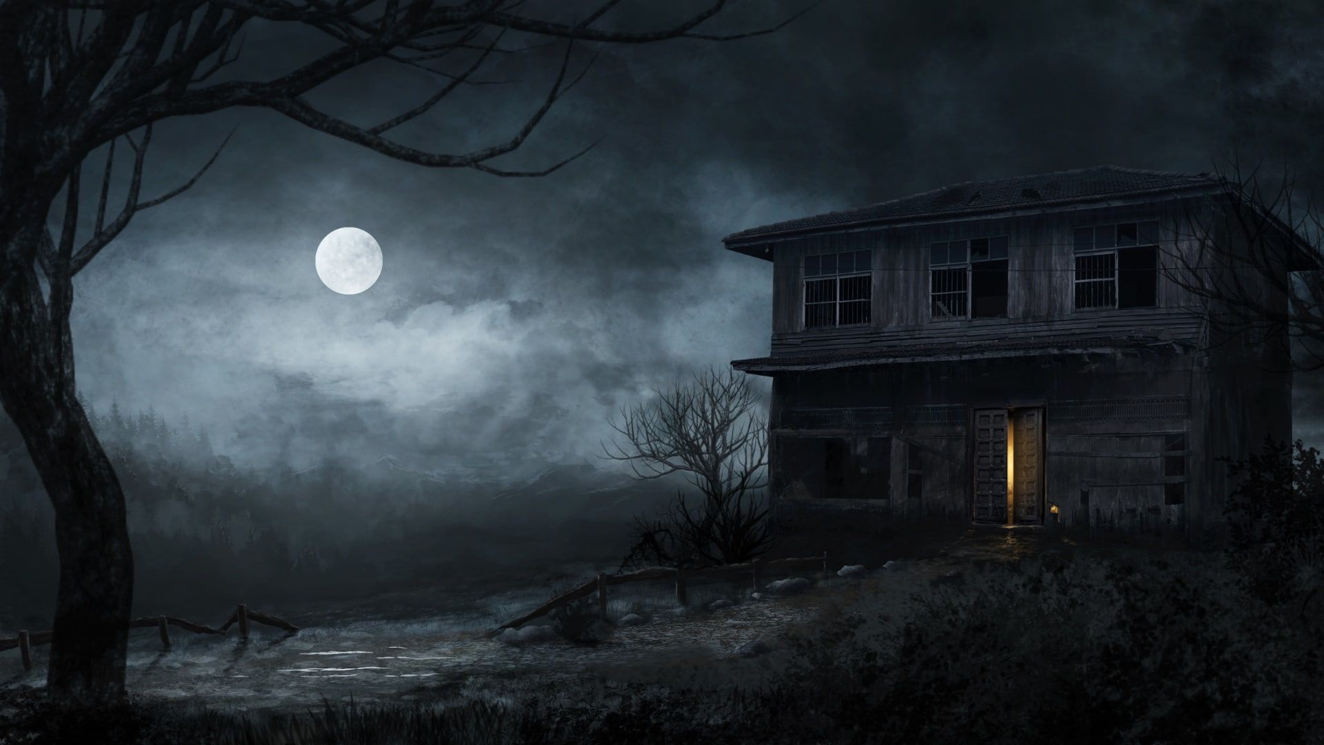 abandoned haunted house #creepy ghost house #haunted full moon