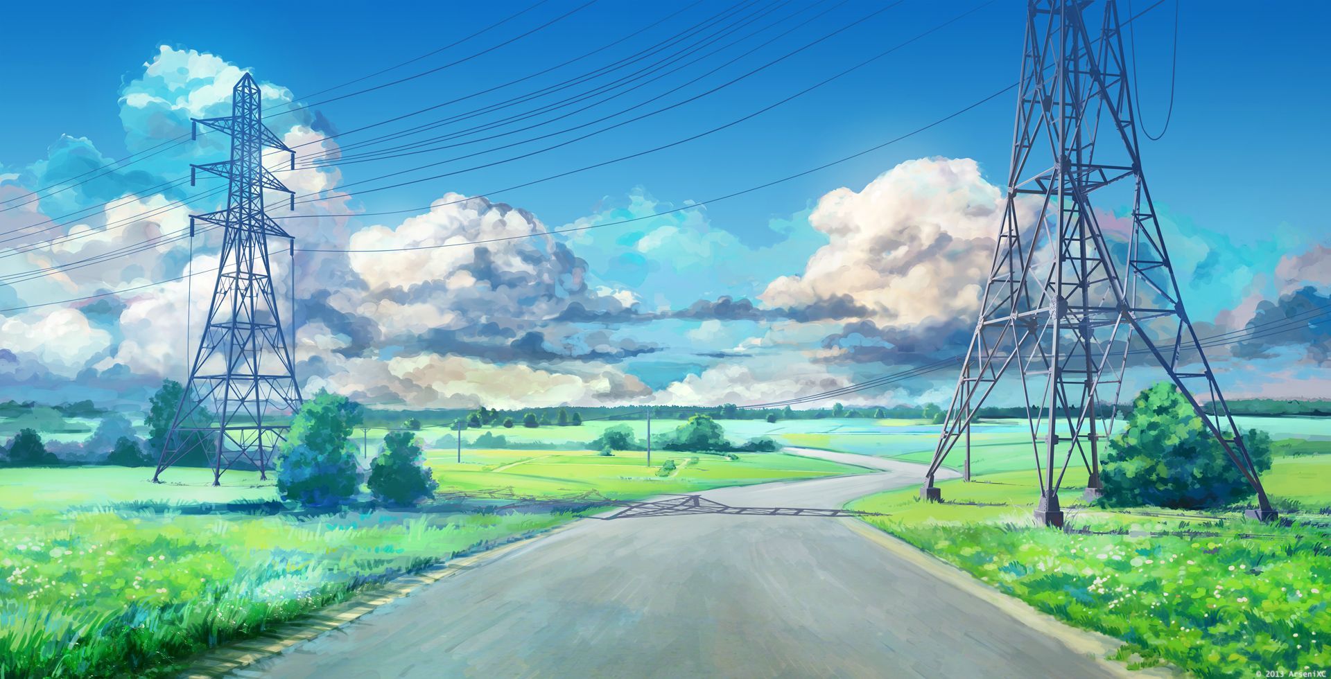 Anime Scenery Empty Road wallpaper. Cenário anime, Fundo de animação