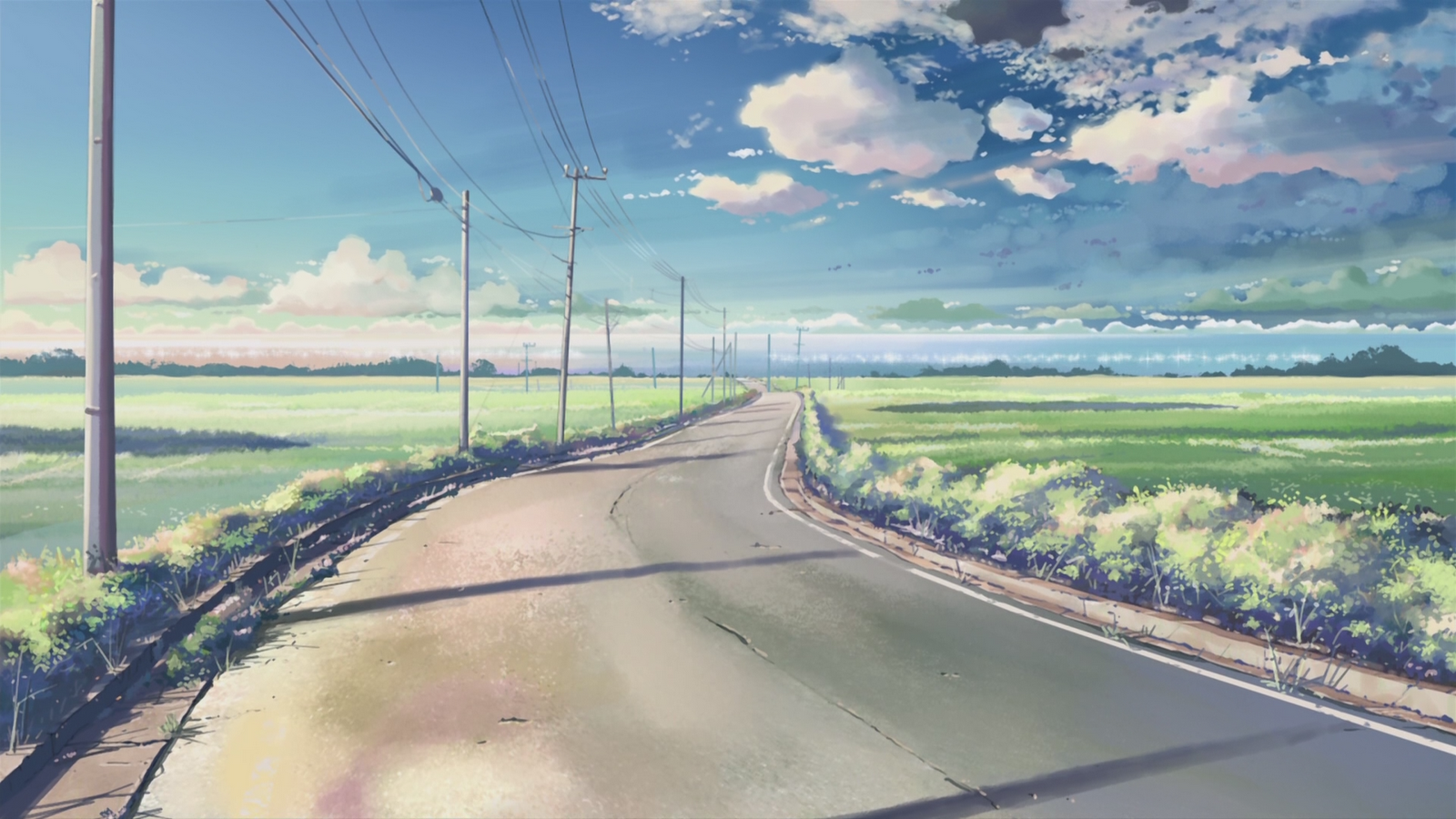 Anime 1600x900 anime 5 Centimeters Per Second Makoto Shinkai roads