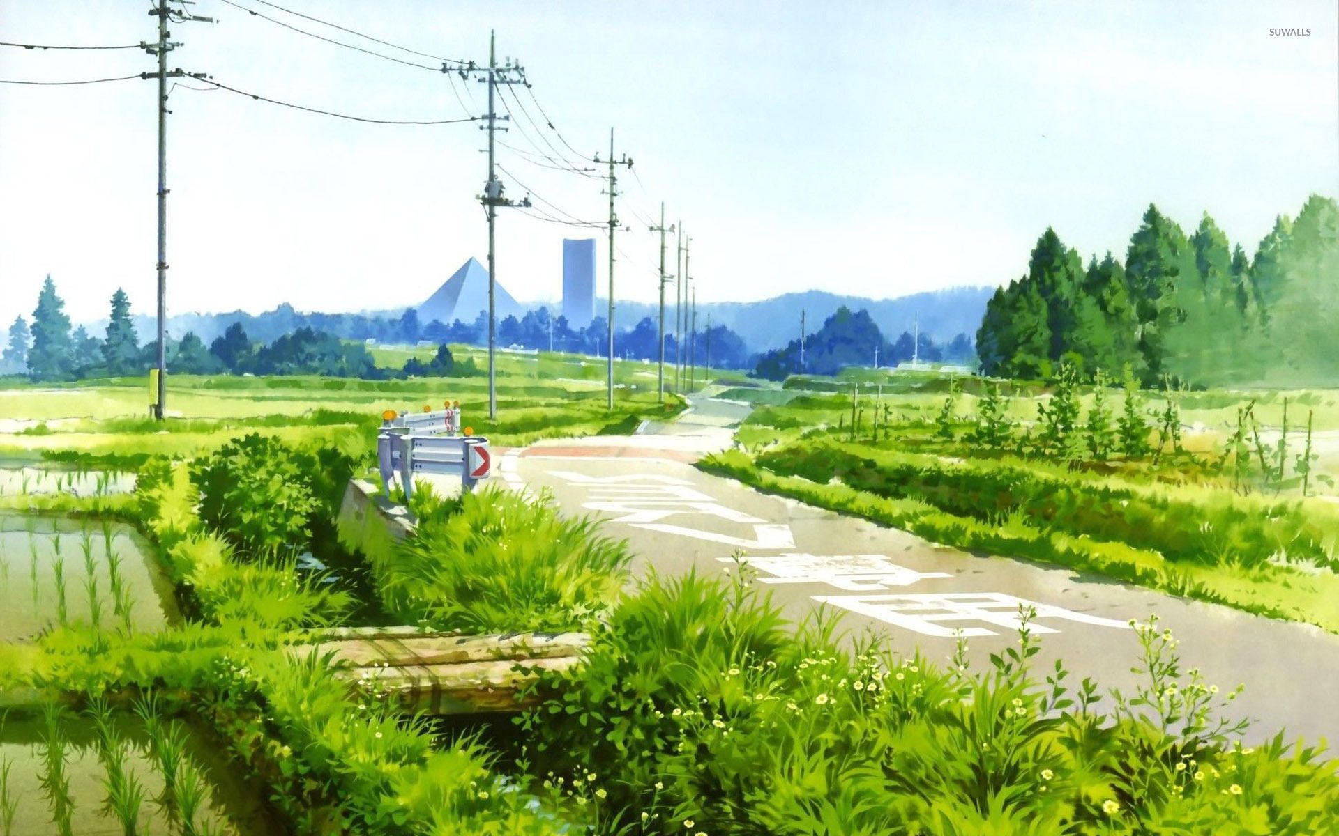 Anime countryside scenery wallpaper wallpaper