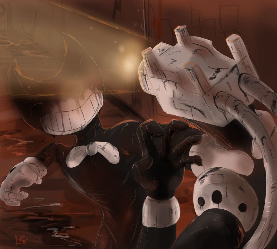 Bendy vs The Projectionist. Bendy and the ink machine, Anime, Fan art