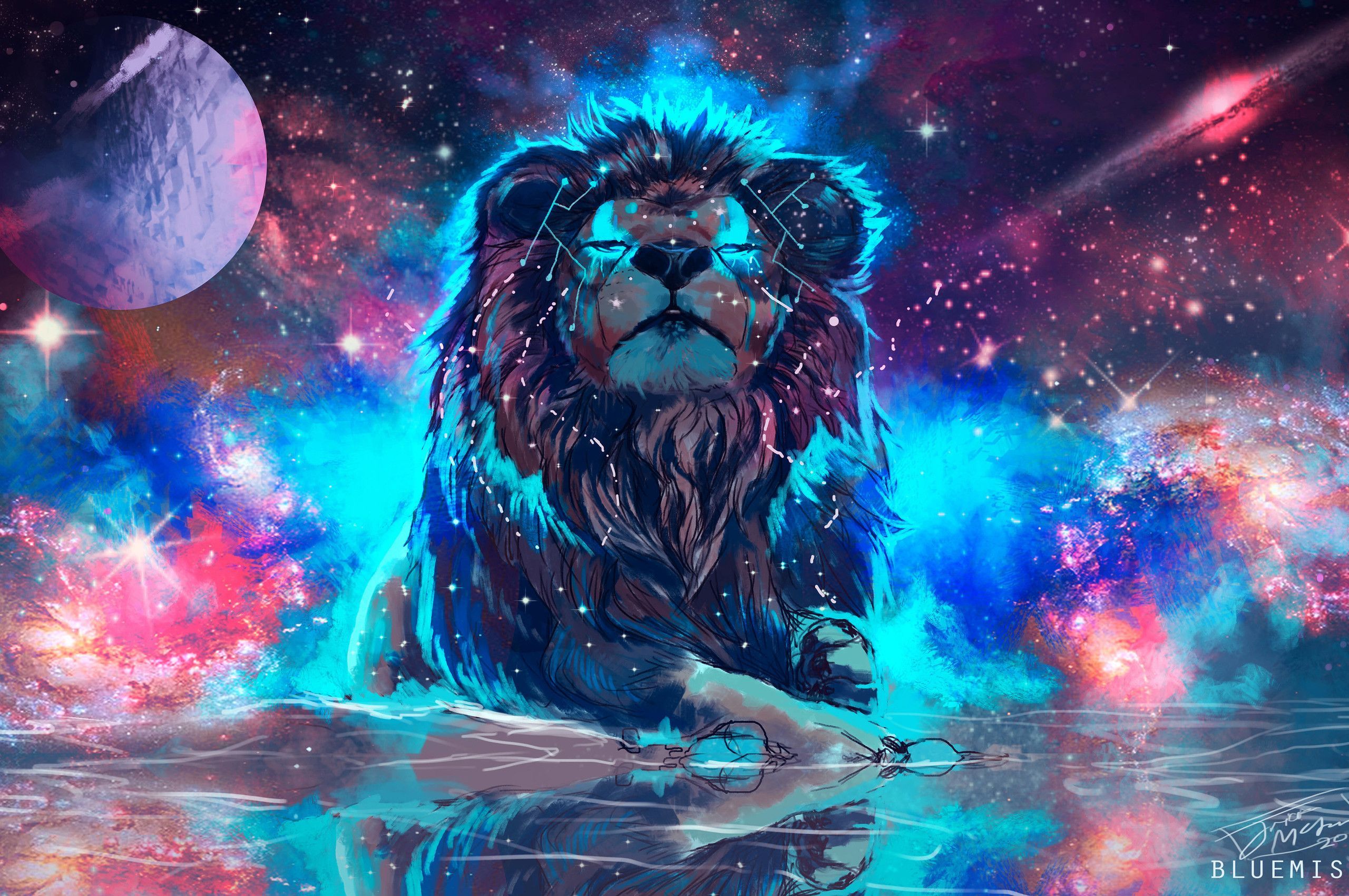 Colorful Lion Wallpaper Free Colorful Lion Background