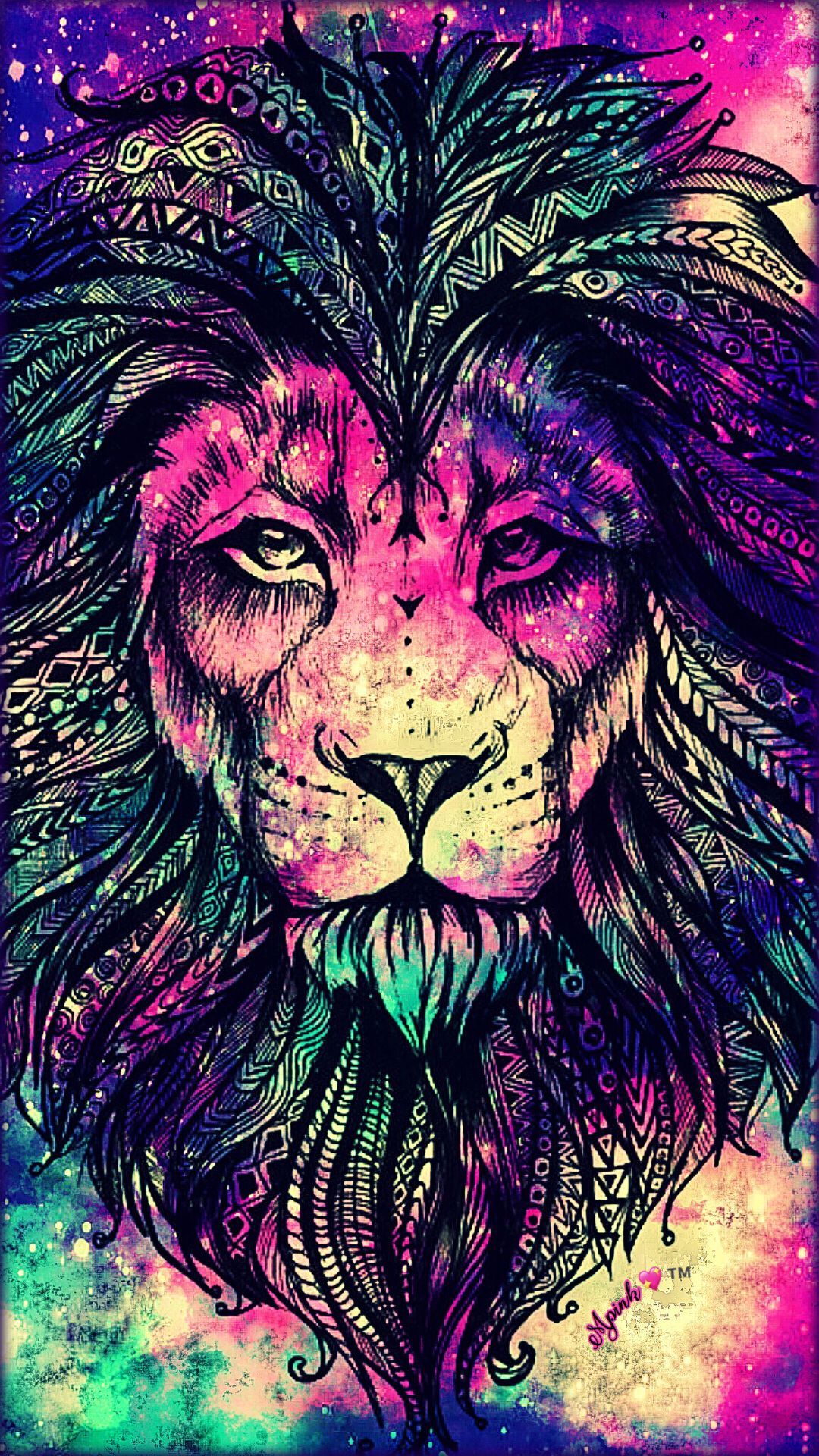 Rainbow Lion Galaxy Wallpaper #androidwallpaper #iphonewallpaper