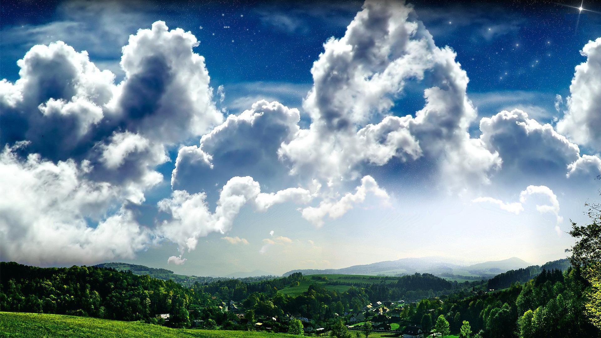 Beautiful Puffy Clouds HD desktop wallpaper, Widescreen, High