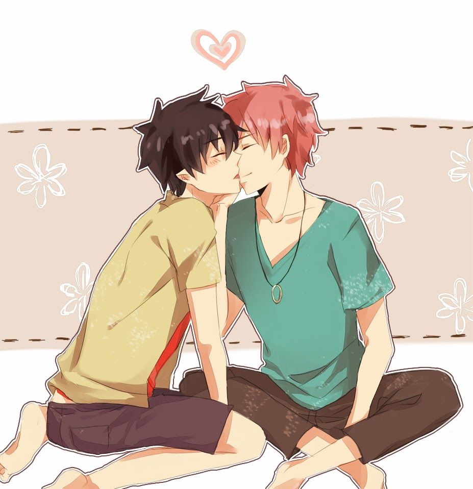 adorable gay anime couples cuddling