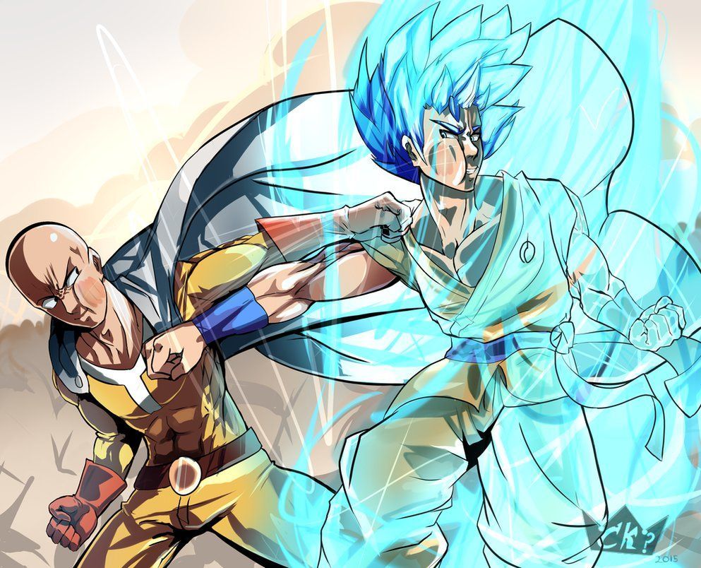 Goku Vs Saitama By Chrono King. One Punch Man Anime, Goku Vs, Anime Crossover