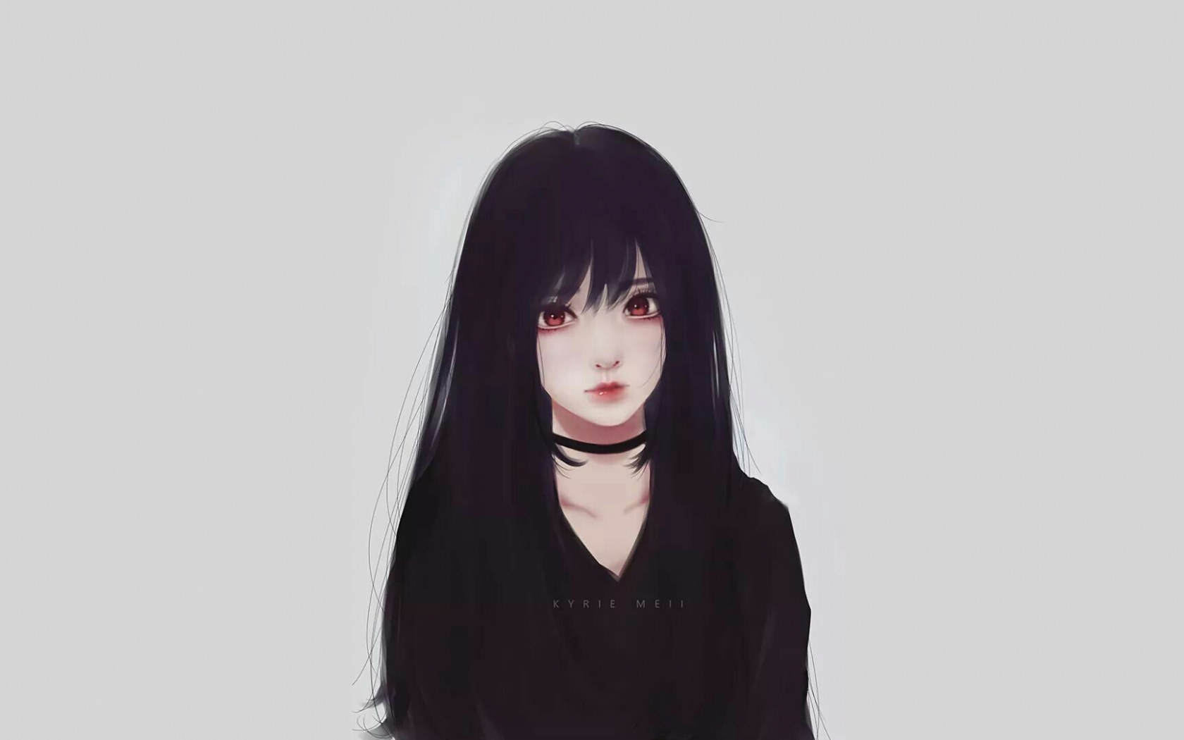 Anime Wallpaper Black And White Girl