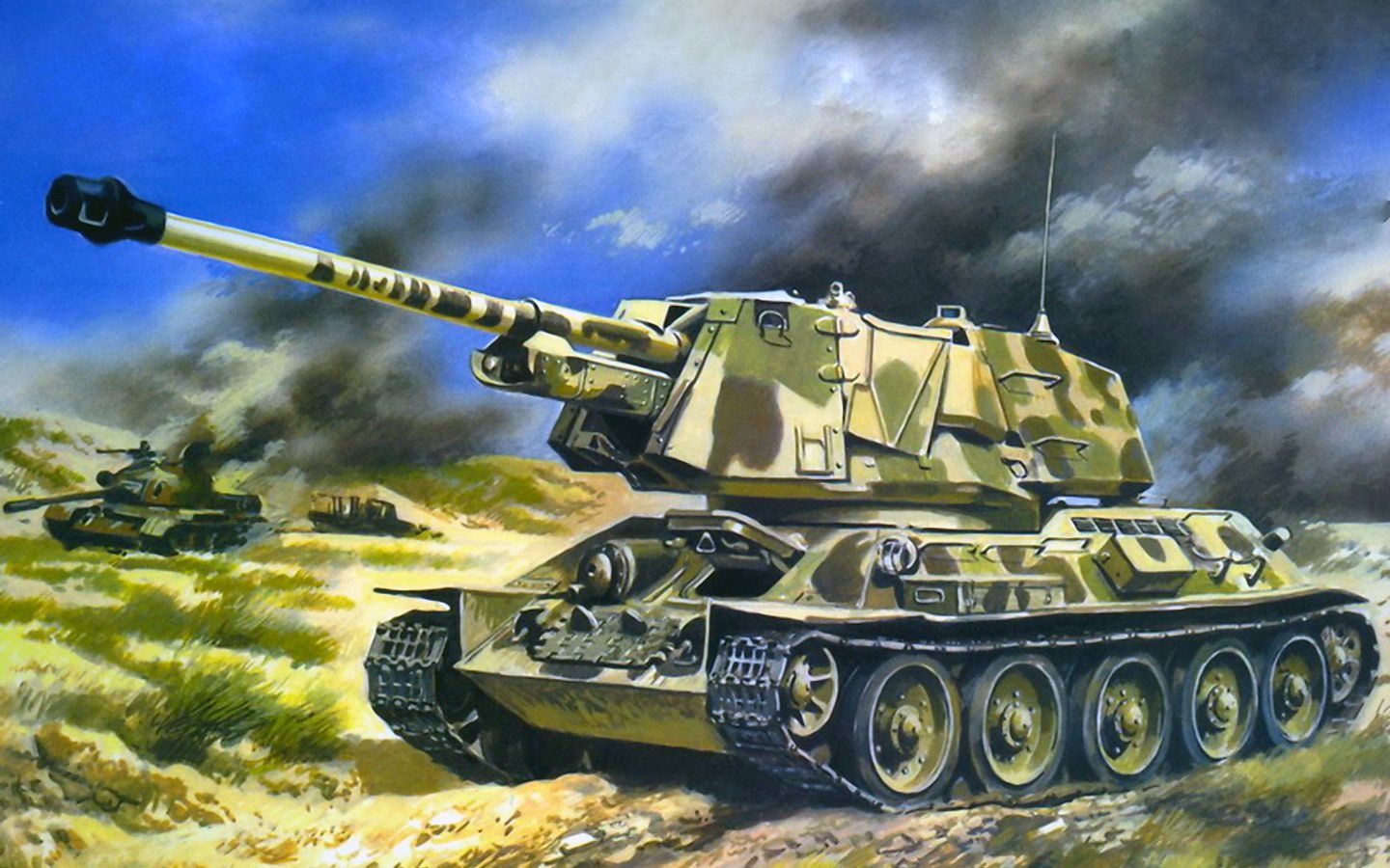 Wallpaper T 34 T 34 100 Tank Painting Art Army