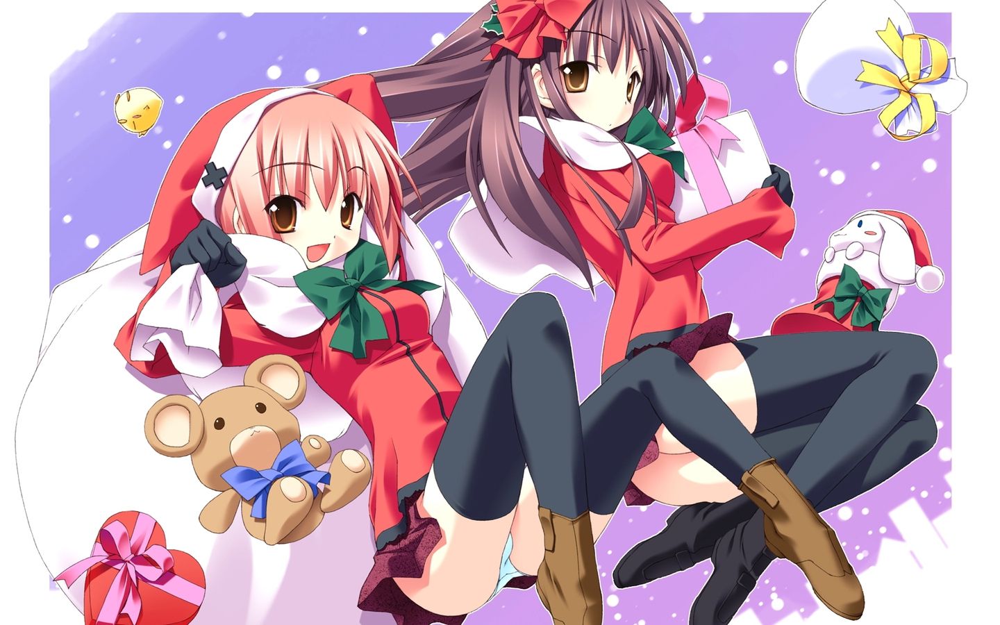Free Cute Anime Girls in Christmas Wallpaper wallpaper Wallpaper