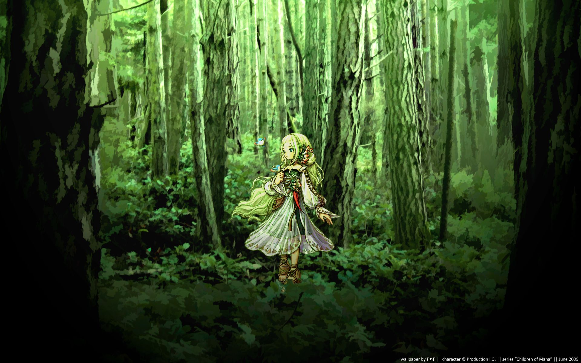 Anime Girl In Forest HD wallpaper