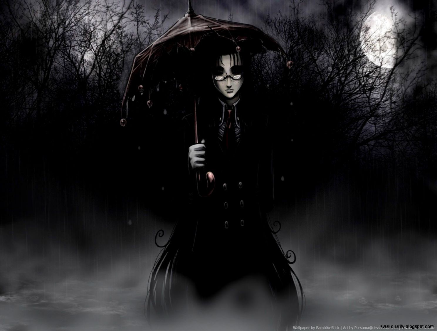 Dark Gothic Anime Girl Anime Background