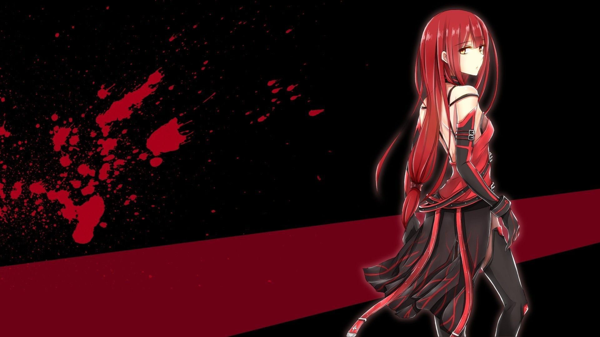 Red Anime Girl Wallpaper
