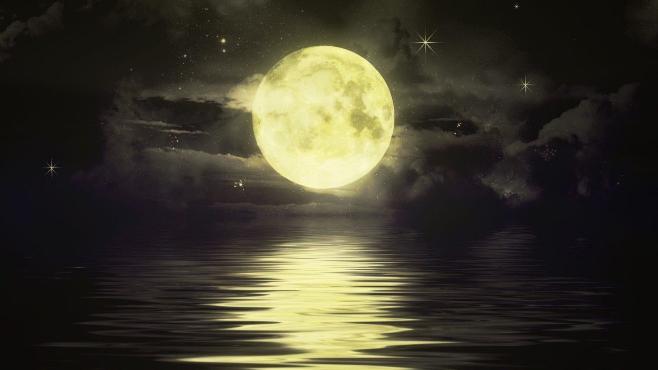 Wallpaper Full moon, Stars, Reflection, HD, Nature,. Wallpaper for iPhone, Android, Mobile and Desktop