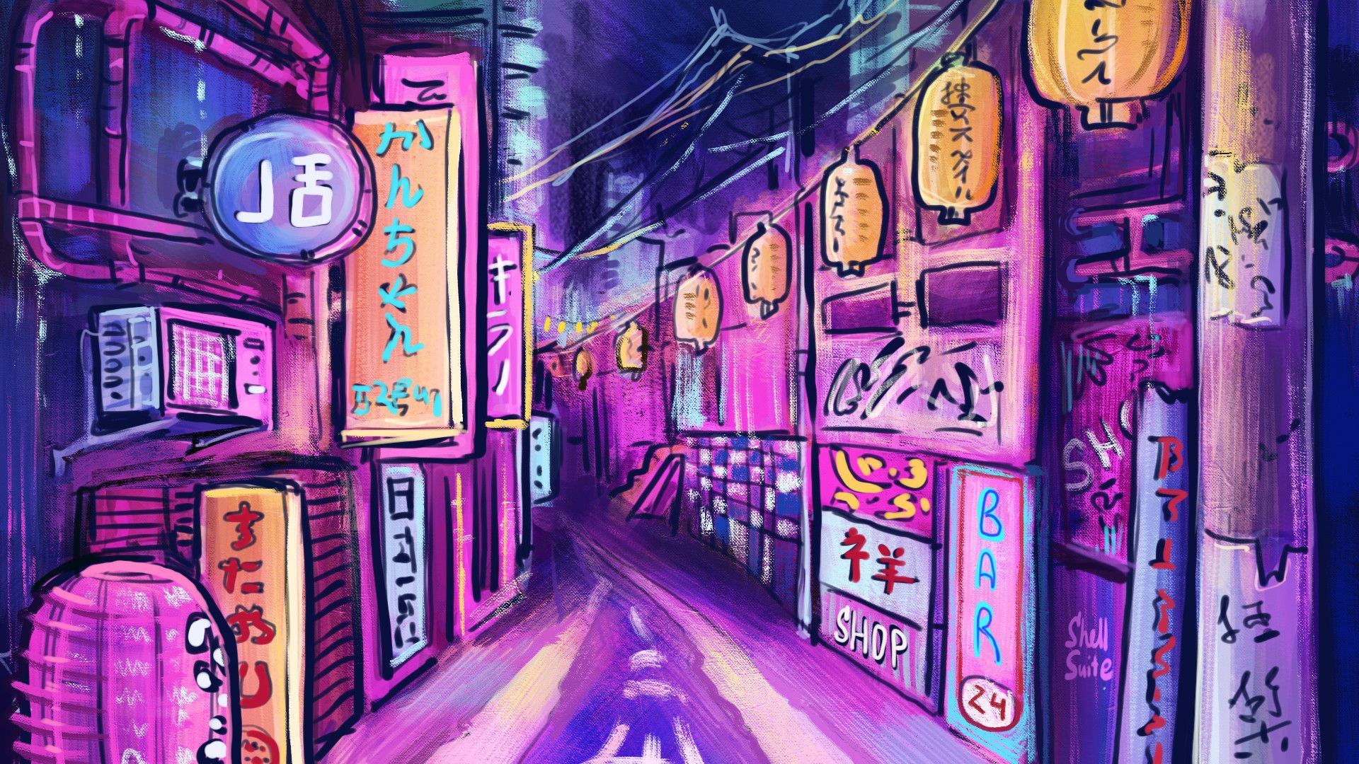 Neon Tokyo Desktop Wallpaper