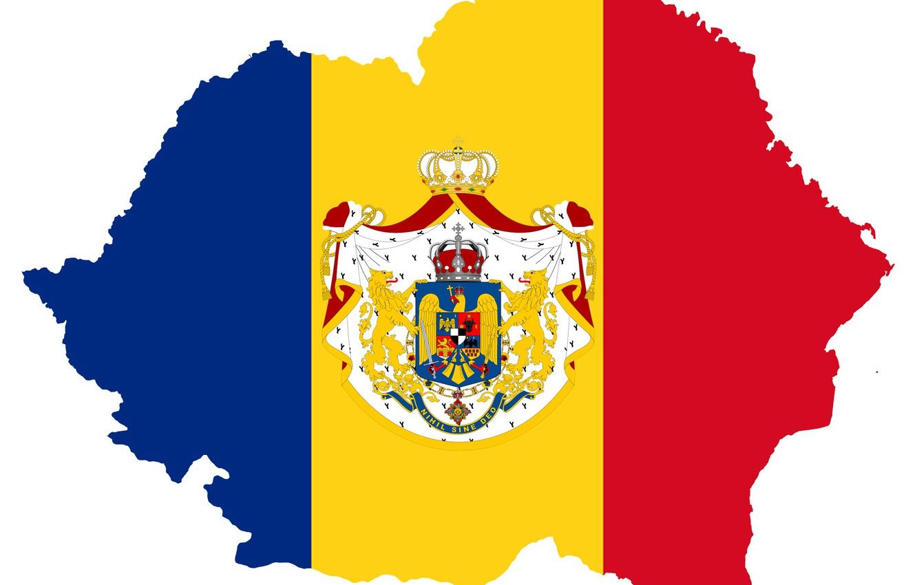 Wallpaper flag, coat of arms, custom, Romania, flag, romania, border, coat of arms, border image for desktop, section разное