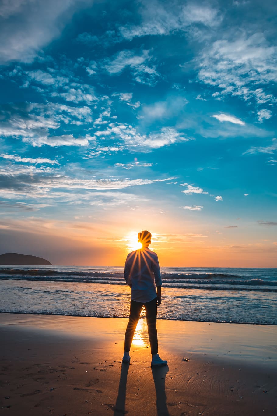 sunset, beach, sky, clouds, sun, summer, nature, outdoors