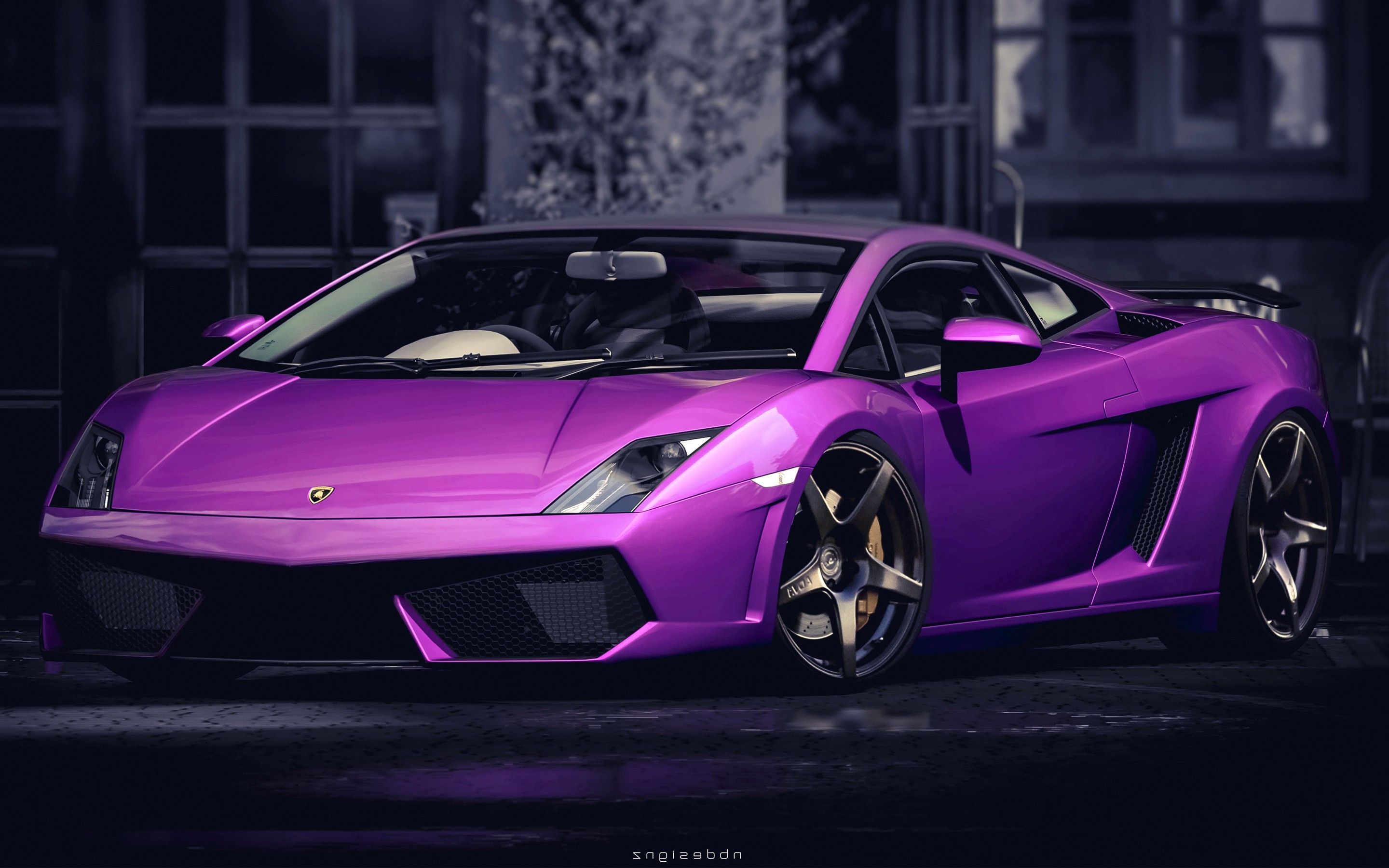 Purple Car HD Wallpaper