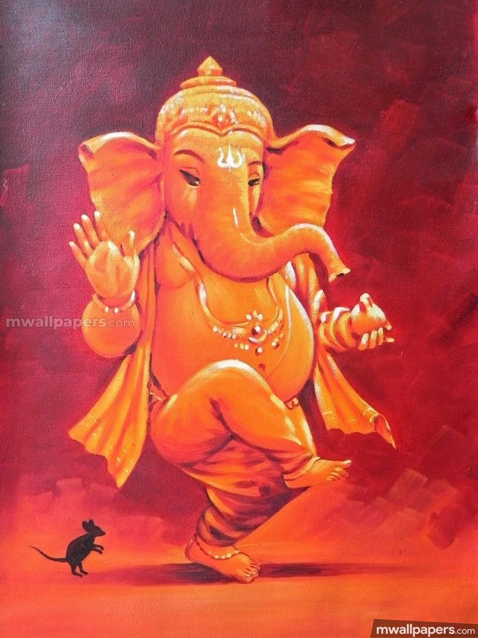 Ganesh Ganesh Oil Painting Wallpaper