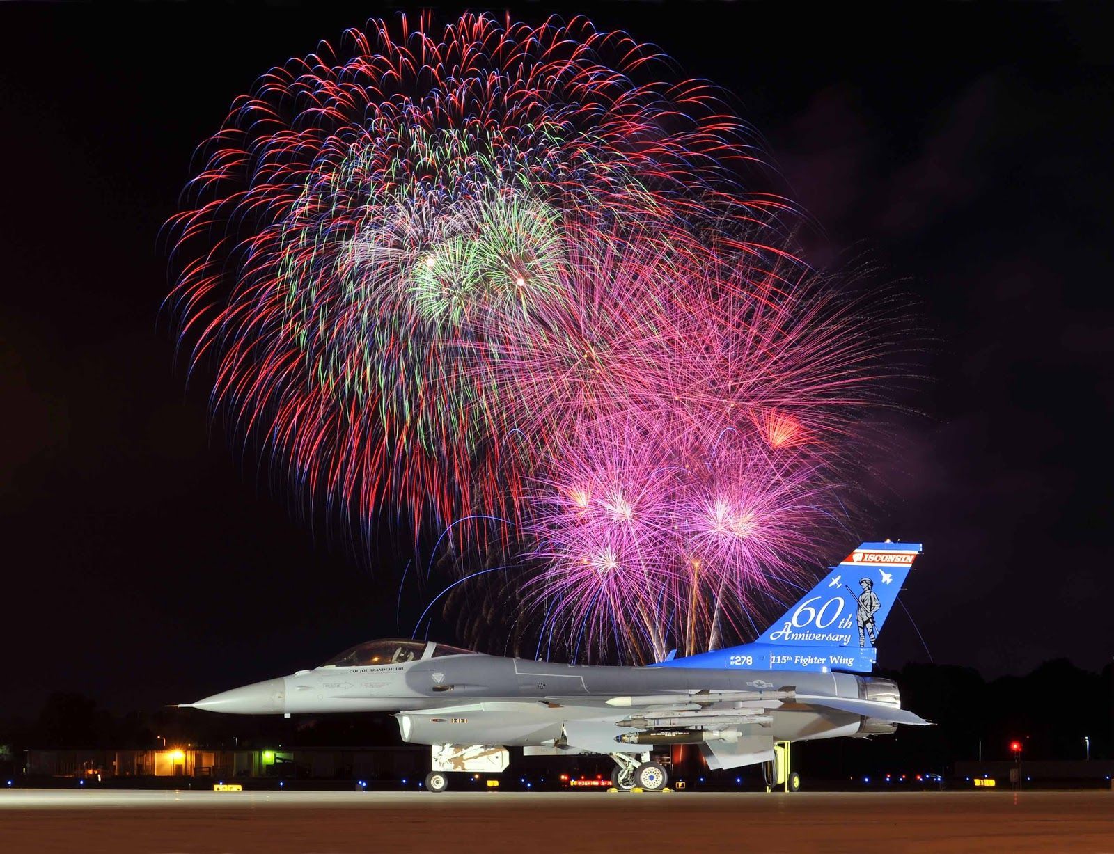 F 16 Fighting Falcon. Happy New Year New Year Fireworks