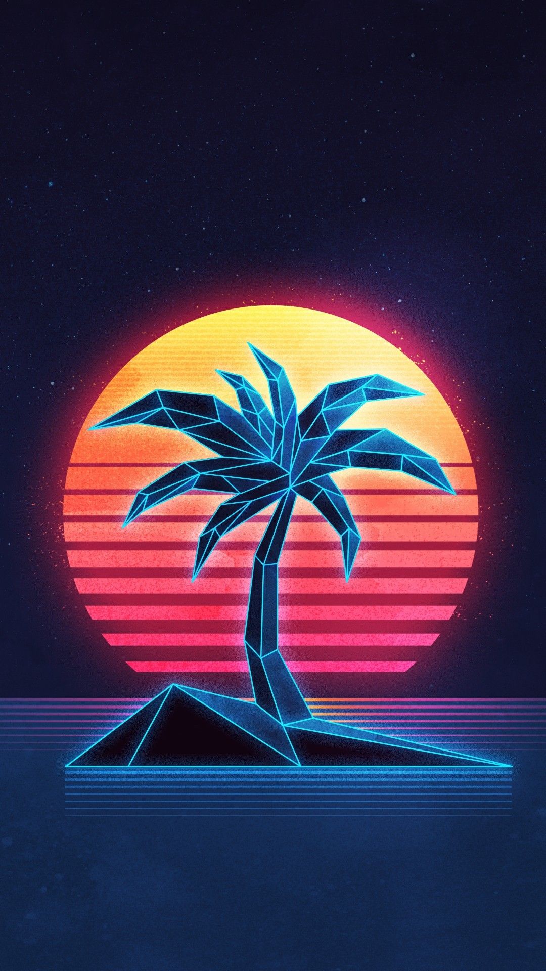 Palm Tree Retro Wave Wallpaper & Background Download