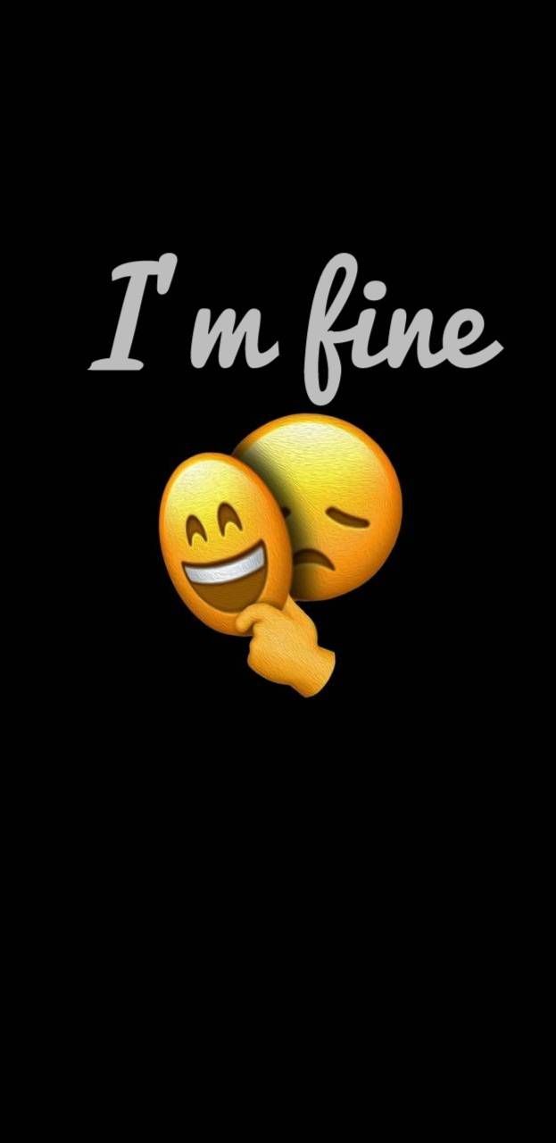 I am Fine iPhone Wallpaper. Cute emoji wallpaper, Emoji wallpaper