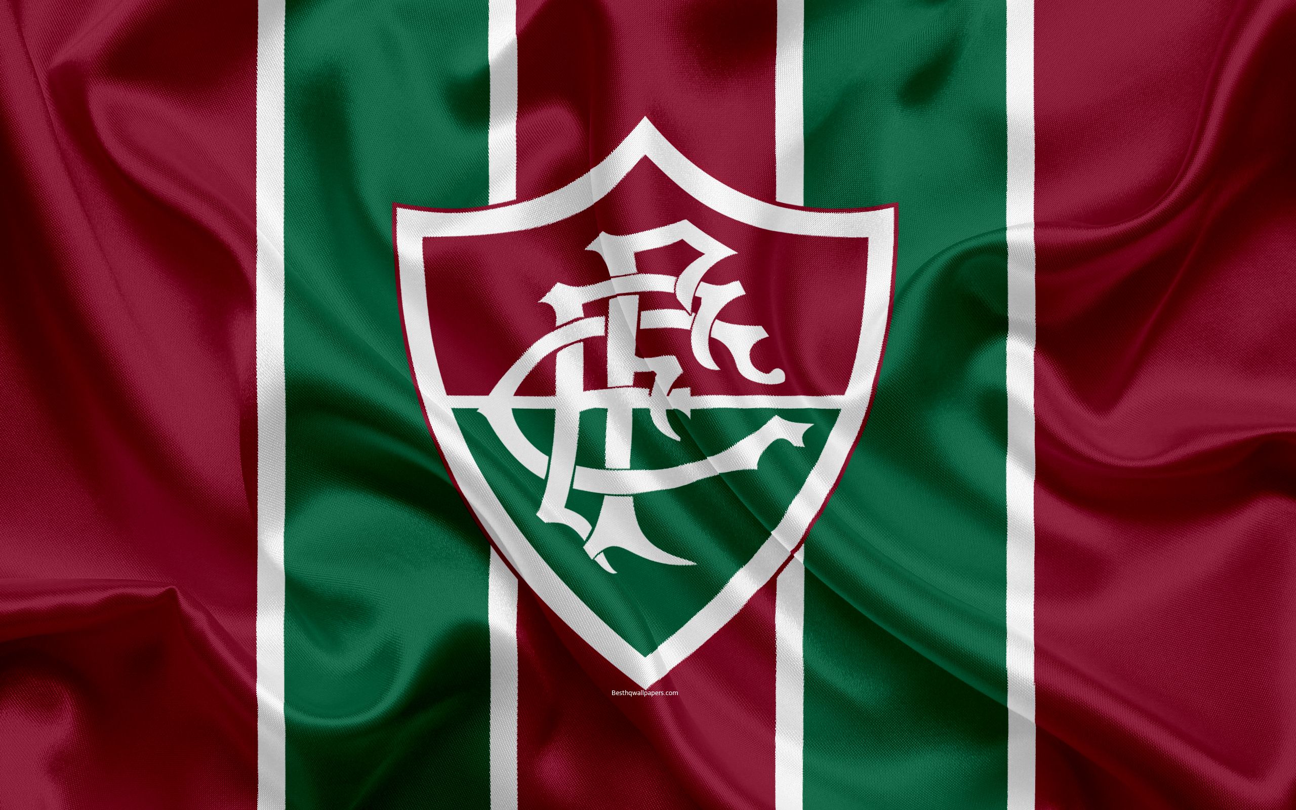Download wallpaper Fluminense FC, Brazilian football club, emblem