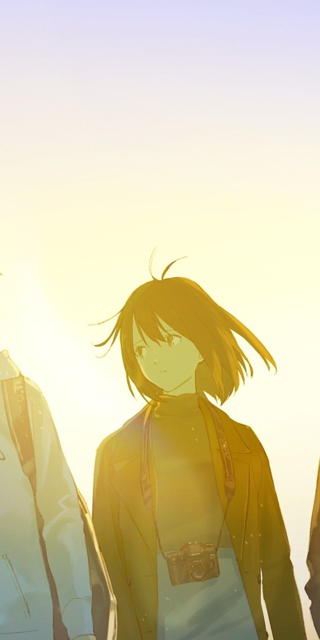 Download 1080x2160 Anime Friends, Sunlight, Girls And Boys Wallpaper for Huawei Mate 10