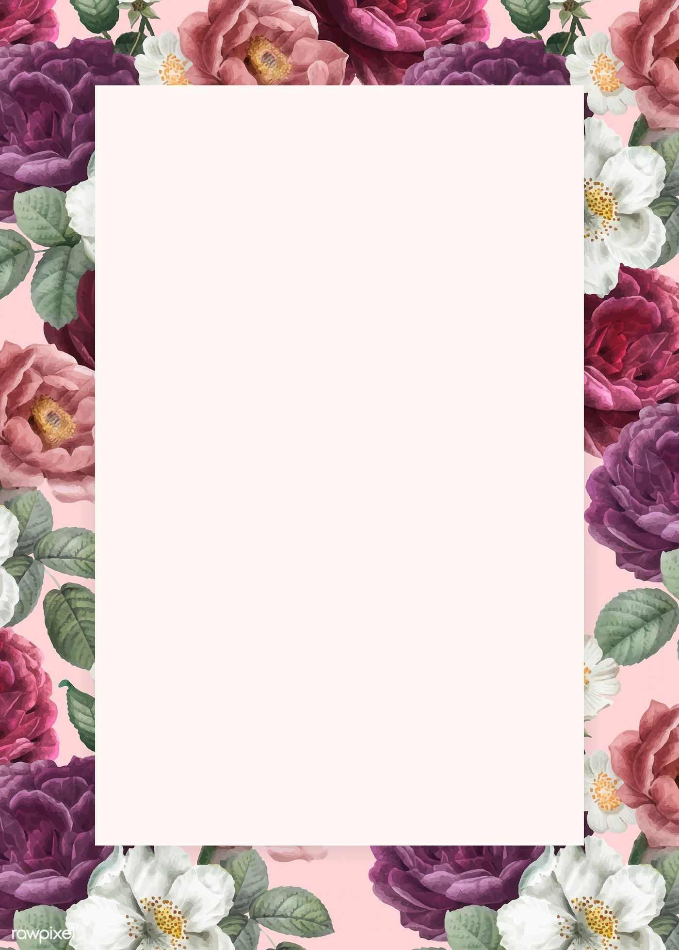 Download premium vector of Blank floral invitation card vector