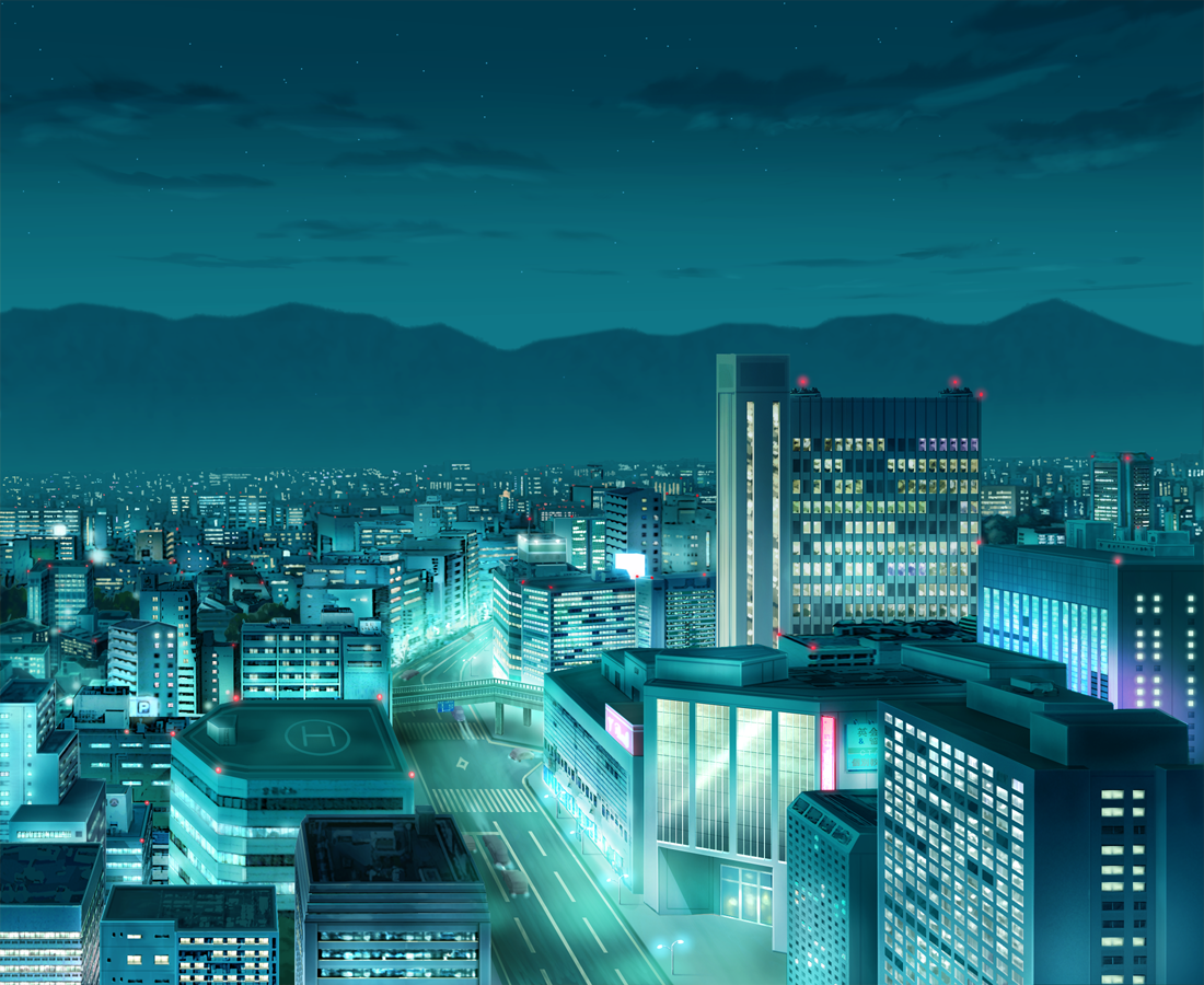 Cityscape City Town Anime Scenery Background Wallpaper. Anime