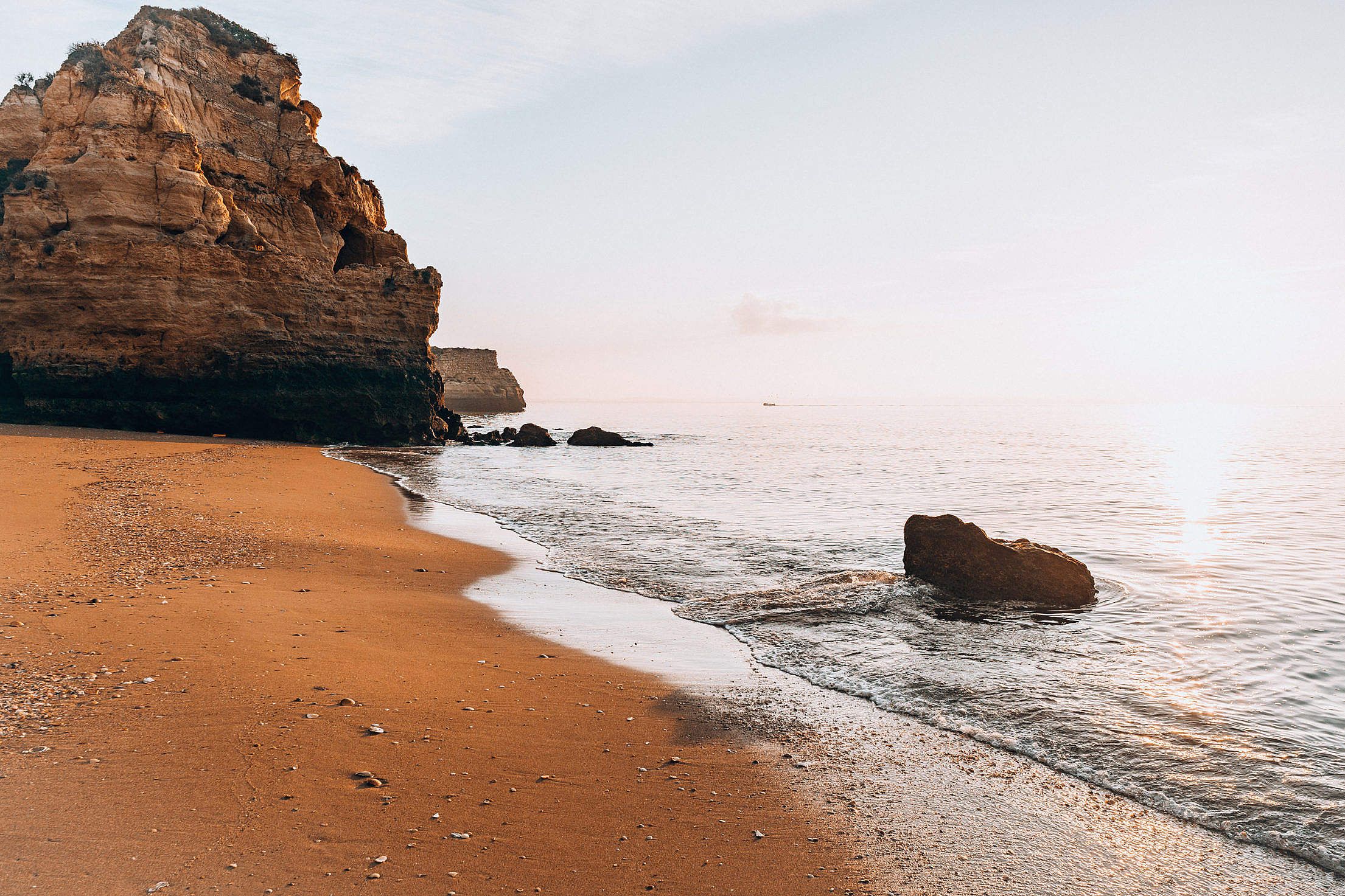Beautiful Morning on a Beach in Portugal Free