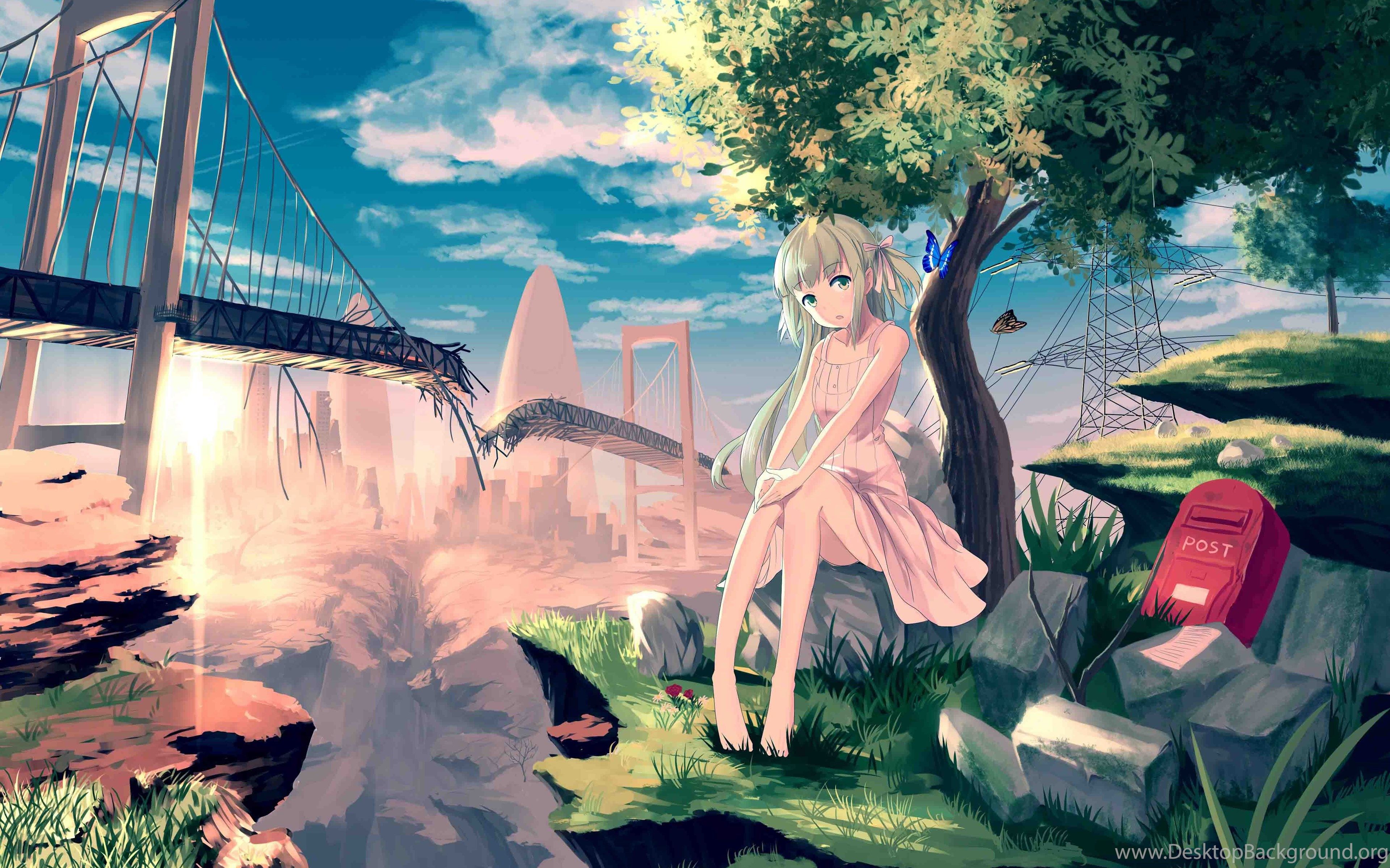 Cute Anime Girl Waiting Wallpaper DreamLoveWallpaper Desktop