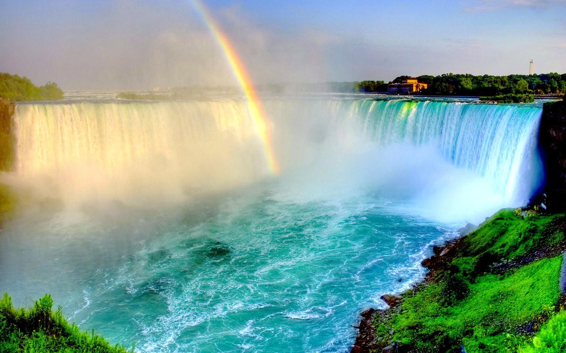 rainbow over niagara falls HD Wallpaper. Beautiful waterfalls, Waterfall wallpaper, Rainbow waterfall