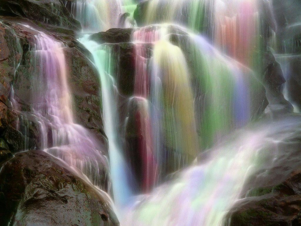angel falls under a rainbow. Waterfalls Animated Wallpaper