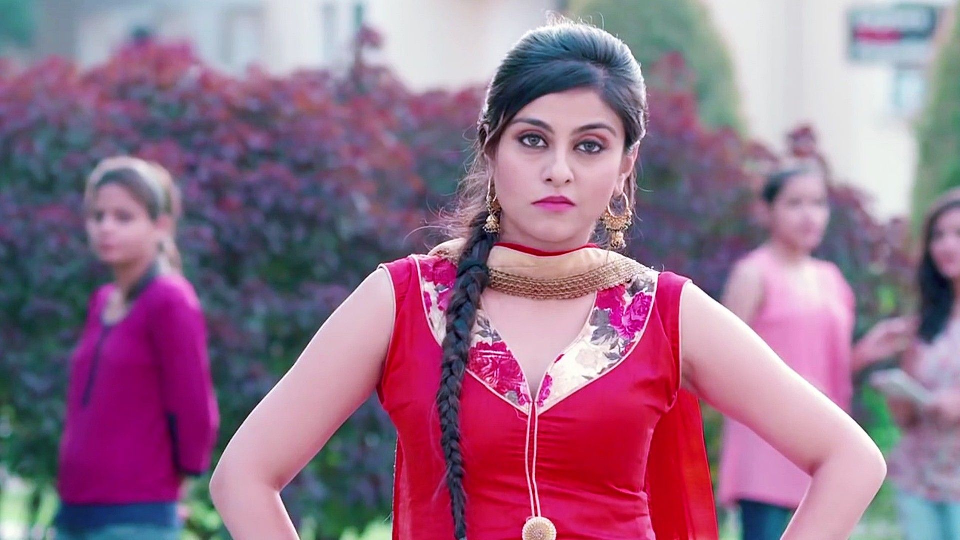 Brautiful Punjabi Girls In Red dress