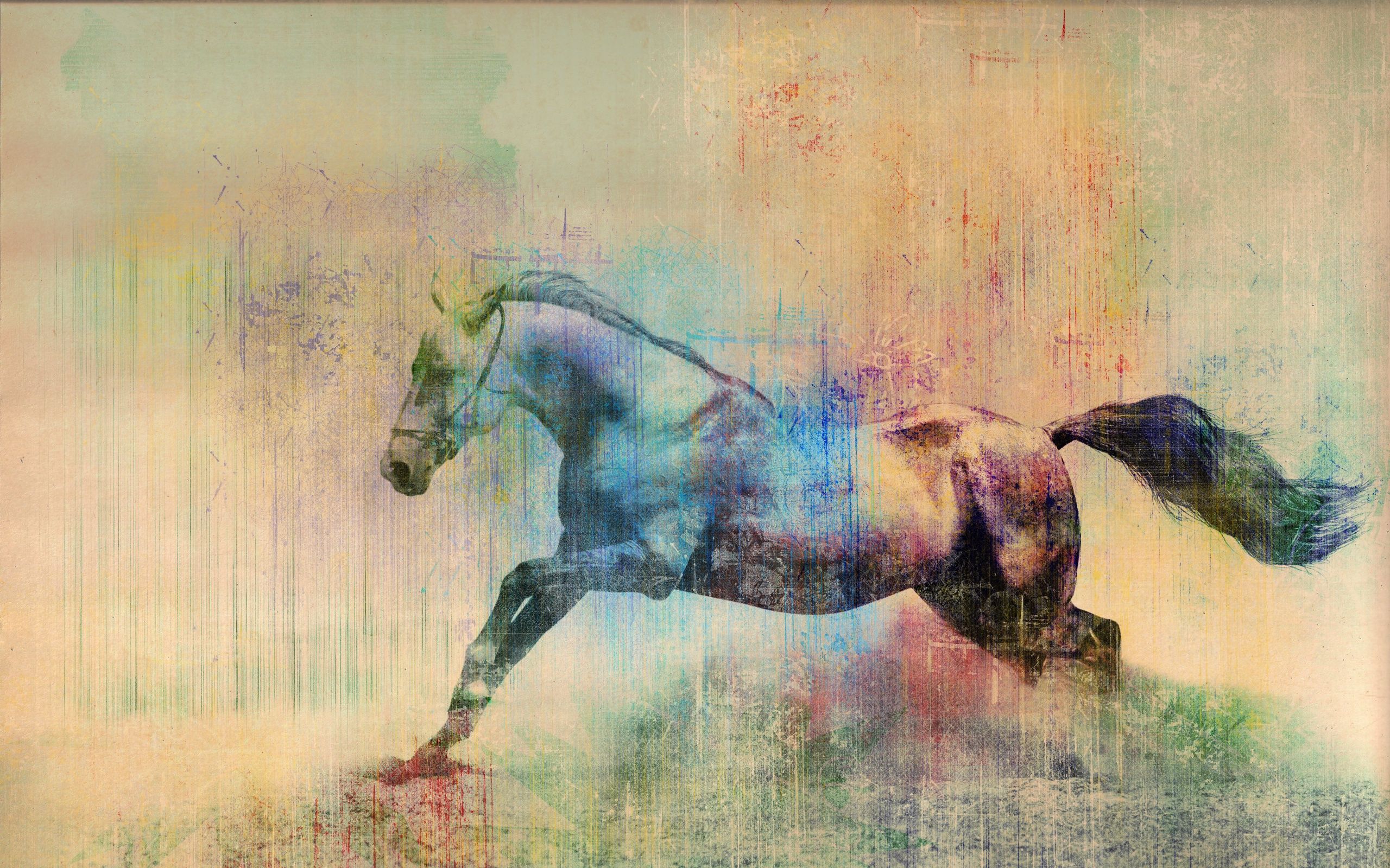 Horses Painting Art Animals horse wallpaperx1600