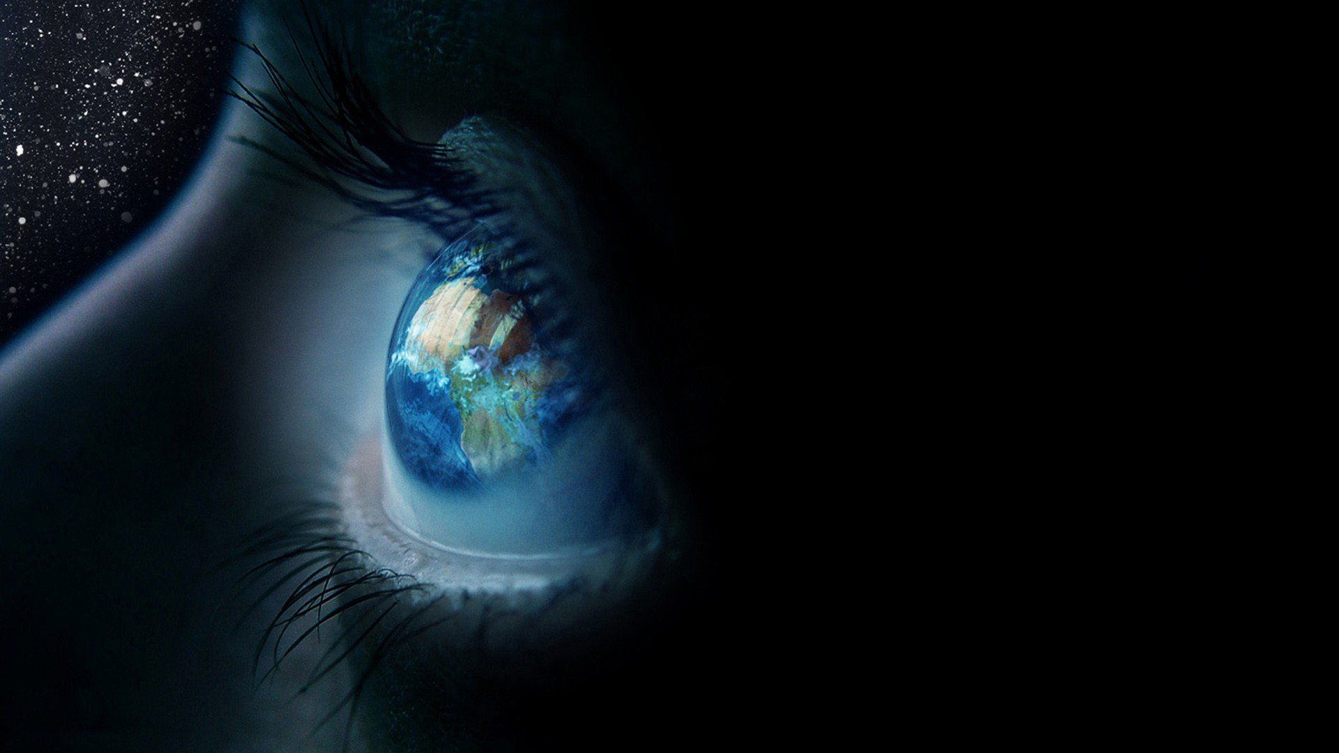 Earth, Eyes, Eyelashes, Stars, Closeup, Continents, Africa, Black