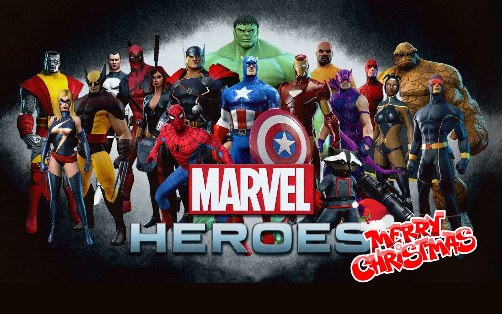 Happy Merry Christmas Greetings Marvel Avengers Team Super Heroes